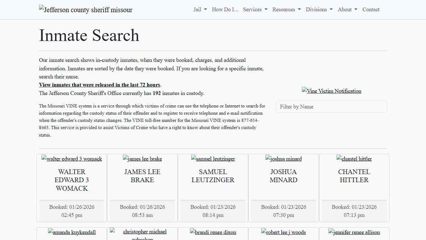 Inmate Search Jefferson County Sheriff's Office